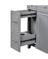 Streamdale Furniture 36" Bathroom Vanity w/ Ceramic Sink & Hairdryer Drawer