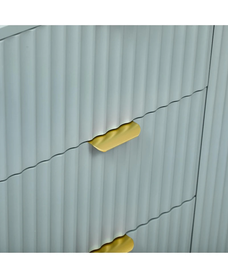 Streamdale Furniture Wave Design Sideboard - Adjustable Shelves Drawers Soft-Close Doors