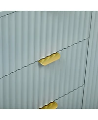 Streamdale Furniture Wave Design Sideboard - Adjustable Shelves Drawers Soft-Close Doors