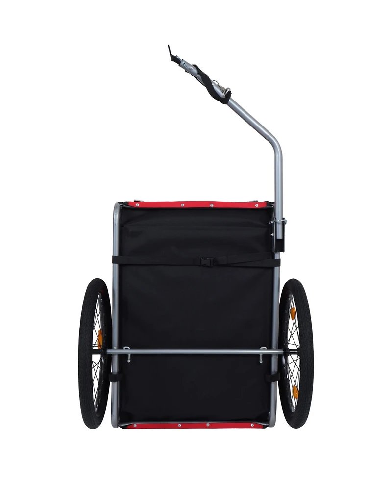 Streamdale Furniture Dog Bike Trailer - Folding 120LB Capacity All-Terrain Black/Red