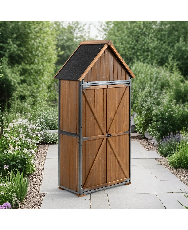 Streamdale Furniture Outdoor Storage Cabinet - Brown