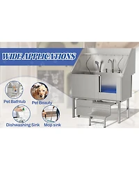 Streamdale Furniture 50in Stainless Steel Dog Washing Station
