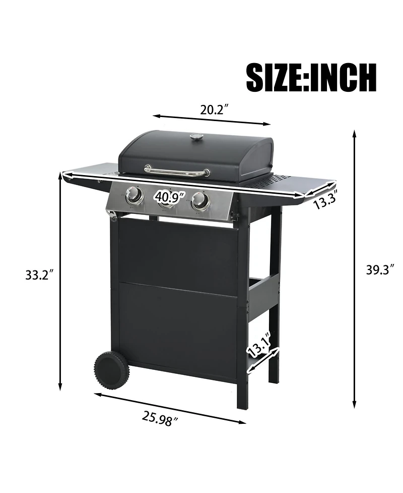 Streamdale Furniture Propane Gas Grill 3 Burner Stainless Steel Bbq