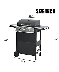 Streamdale Furniture Propane Gas Grill 3 Burner Stainless Steel Bbq