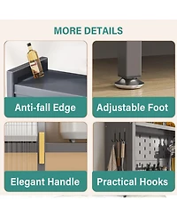 Streamdale Furniture 73" Kitchen Pantry Cabinet Flip Door Adjustable Shelves (Grey)