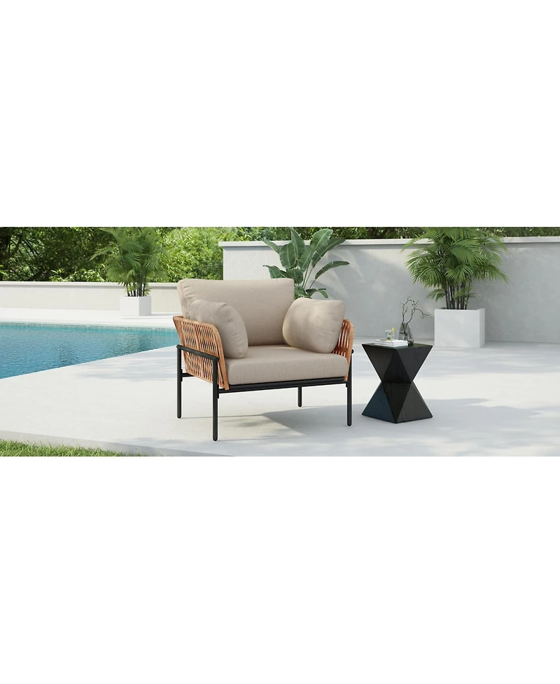 Streamdale Furniture Rope & Wood Lounge Chair with Cushions