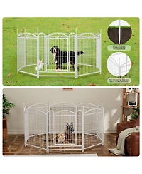 Streamdale Furniture Dog Playpen 32-Inch 8-Panel Metal Pet Fence