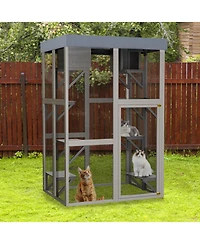 Streamdale Furniture 70.5" Outdoor Catio with Platforms & Napping Houses