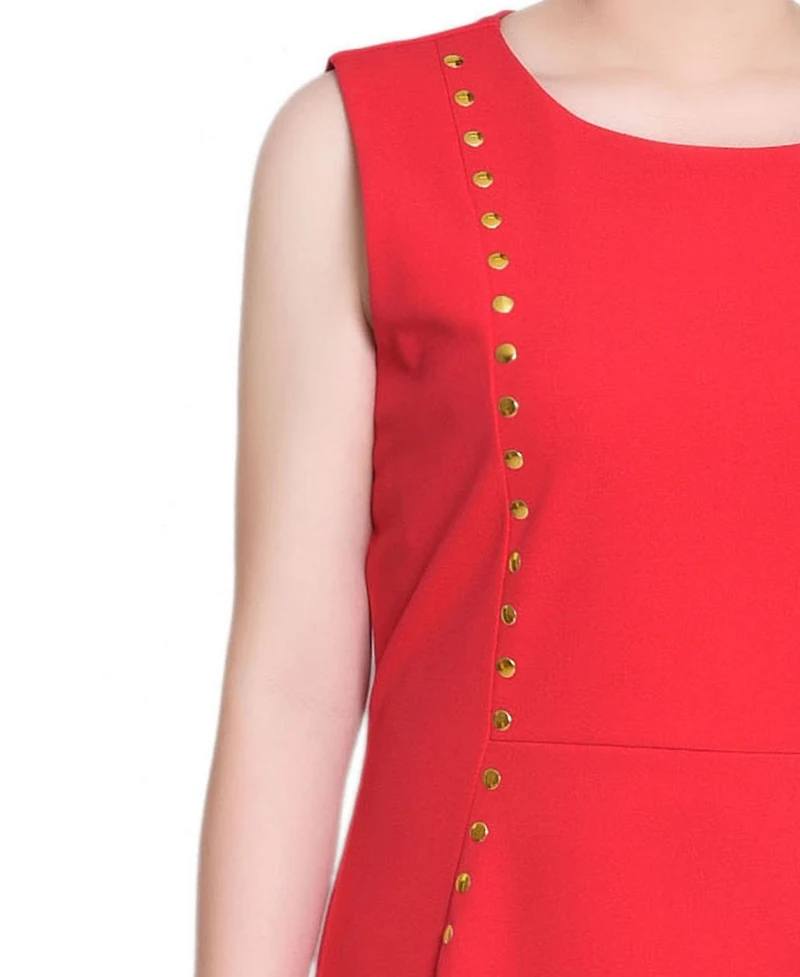 Ny Collection Women's Sleeveless Stud Front Dress