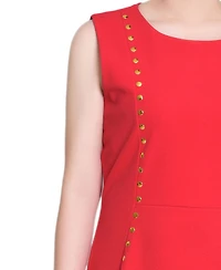 Ny Collection Women's Sleeveless Stud Front Dress