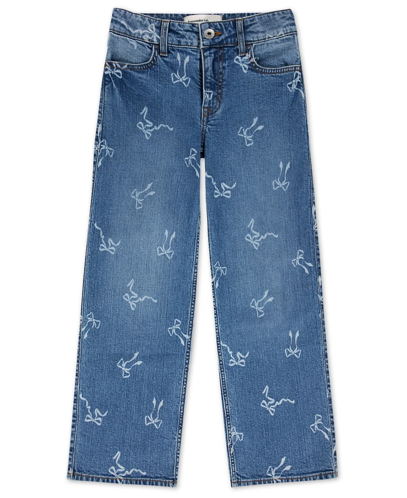 abercrombie kids Girls High Rise Discharge Wide Leg Jeans