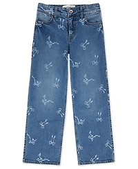 abercrombie kids Girls High Rise Discharge Wide Leg Jeans