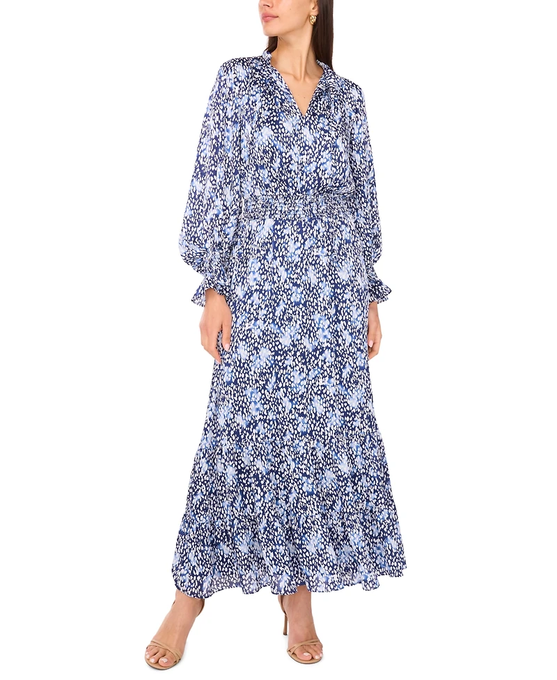 Vince Camuto Women's Smocked Ruffle Maxi Dress