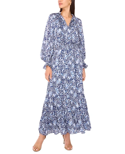 Vince Camuto Women's Smocked Ruffle Maxi Dress
