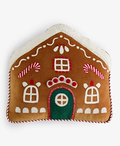 Holiday Lane Gingerbread House Decorative Pillow, 16" x 16", Macy's Exclusive