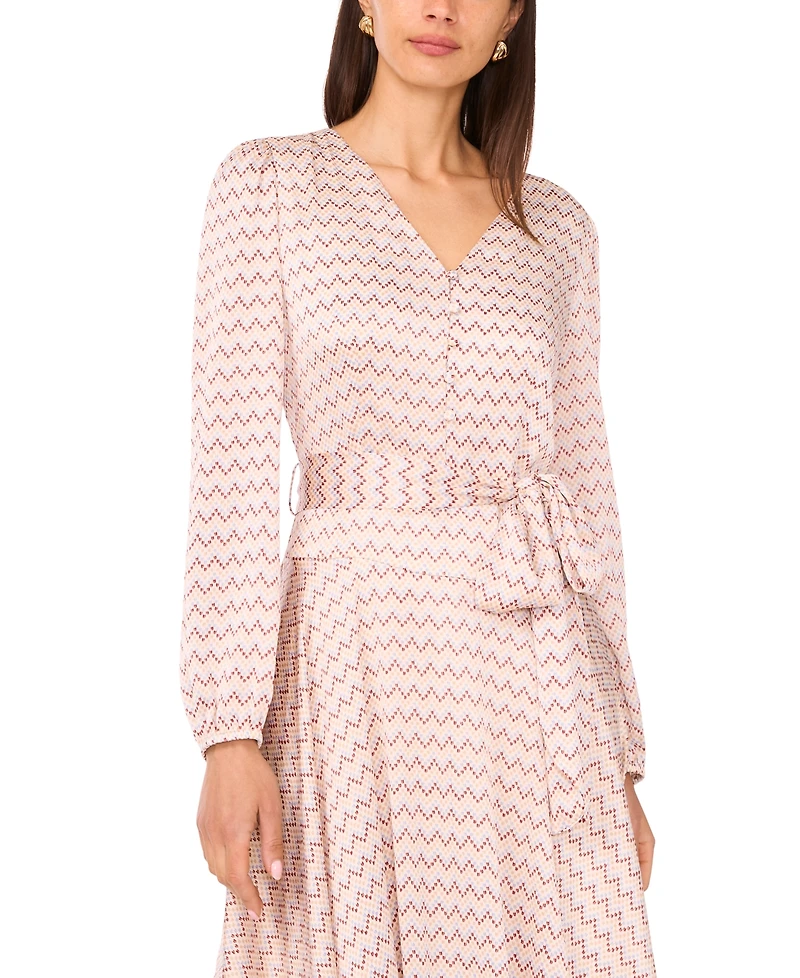 Vince Camuto Women's Tie-Waist V-Neck Maxi Dress
