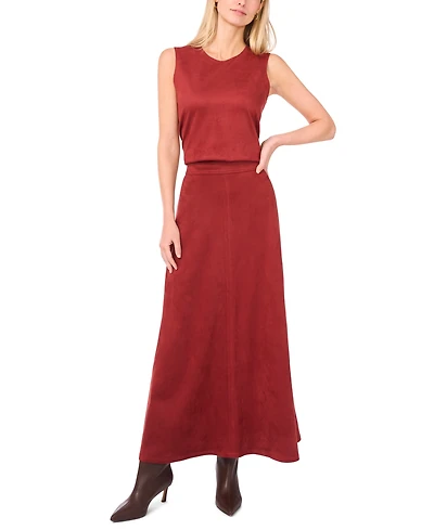 Vince Camuto Women's Faux-Suede A-Line Maxi Skirt