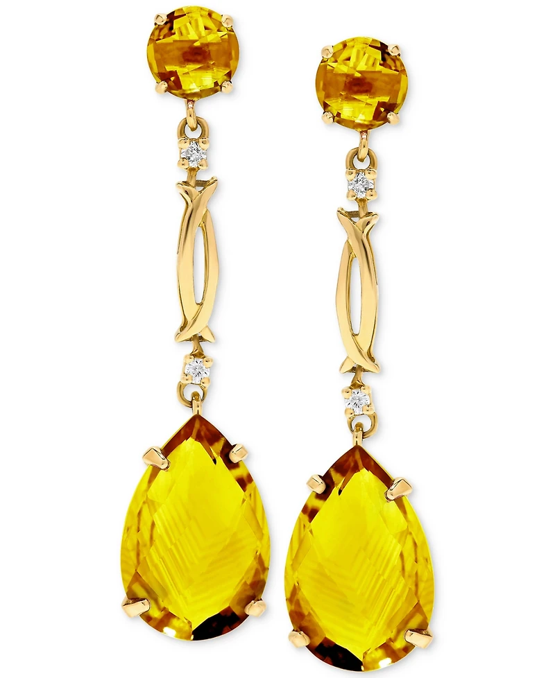 Citrine Drop Earrings (6-1/2 ct. t.w.) in 14k Yellow Gold