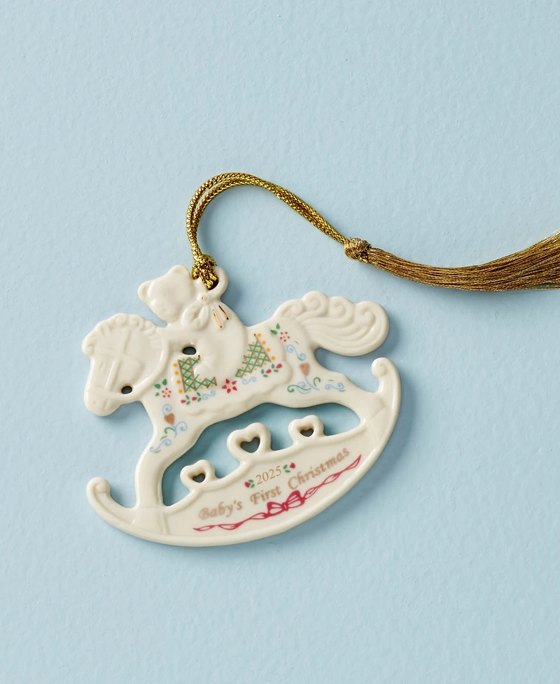 Lenox 2025 Baby's 1st Christmas Rocking Horse Ornament