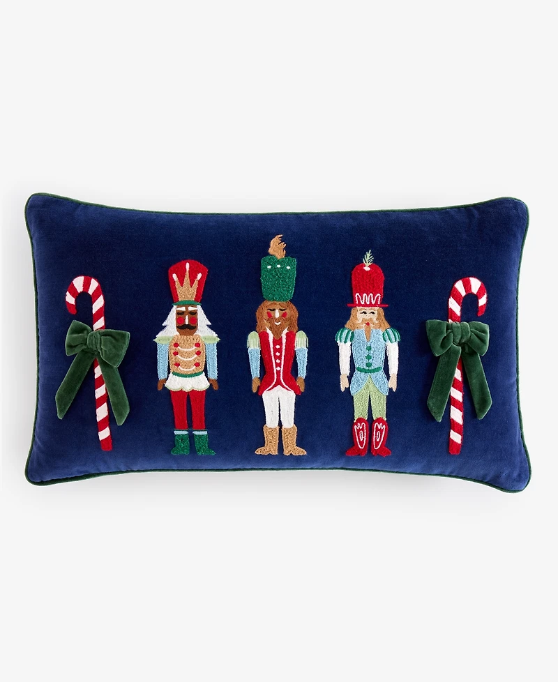 Holiday Lane Nutcrackers Decorative Pillow, 14" x 24", Macy's Exclusive