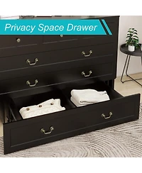 Murphy Bed Cabinet with Drawer Includes Storage Cabinet, Murphy Bed Twin Suit for Home Office or Small Room, Murphy Bed Black Twin