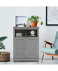 Volenca Wood Freestanding Bathroom Storage Cabinet with Double Shutter Door