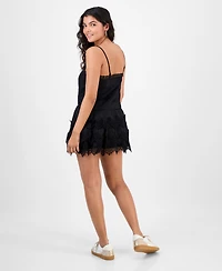 And Now This Women's Square-Neck Lace-Tiered Mini Dress, Macy's Exclusive