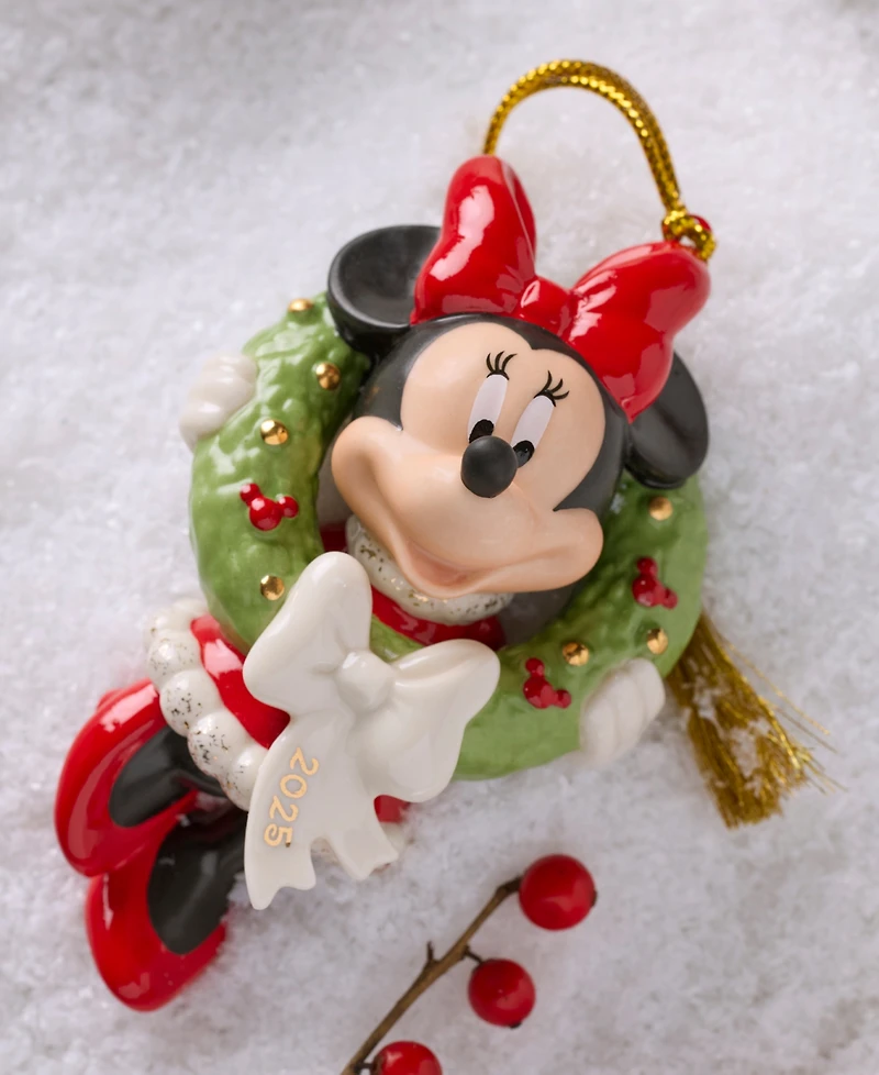Lenox 2025 Holiday Wreath Minnie Mouse Ornament