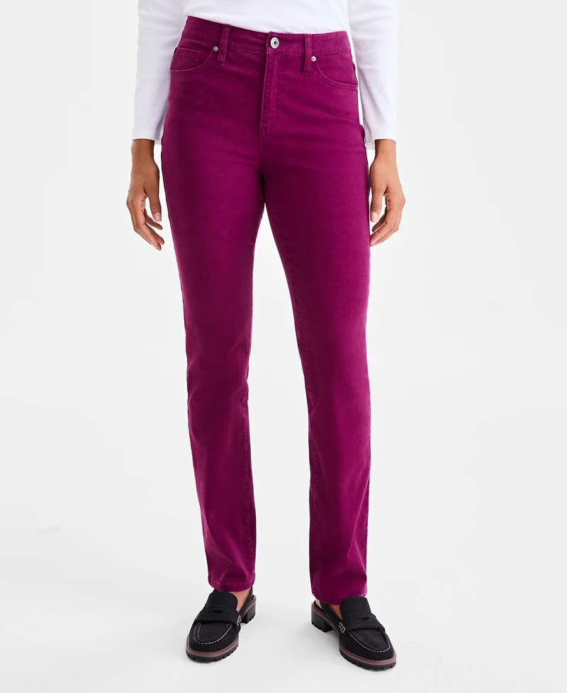 Style & Co Women's Straight-Leg High Rise Twill Pants