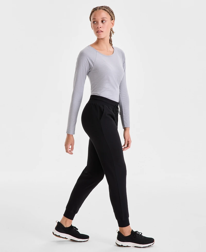 Id Ideology Women's Relaxed High-Rise Fleece Joggers, Macy's Exclusive