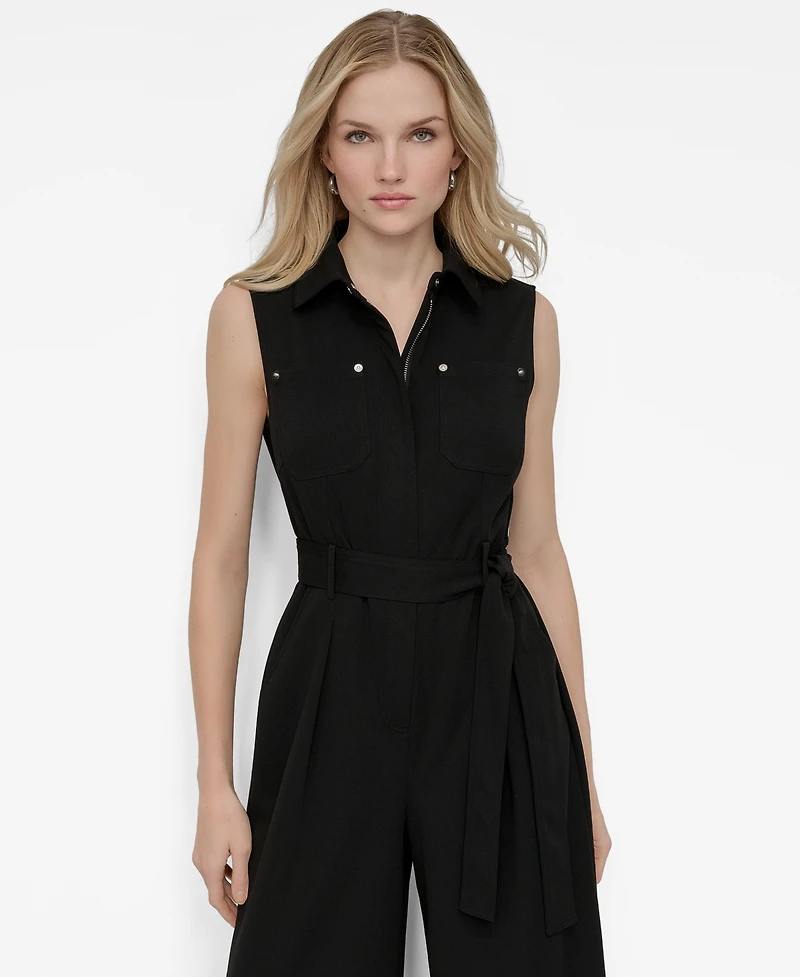 Dkny Women's Cargo Sleeveless Jumpsuit