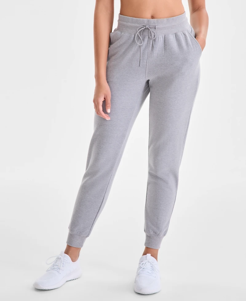 Id Ideology Women's Relaxed High-Rise Heathered Fleece Joggers, Macy's Exclusive