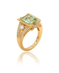 Suzy Levian Sterling Silver Emerald Cut Cubic Zirconia French Filigree Ring