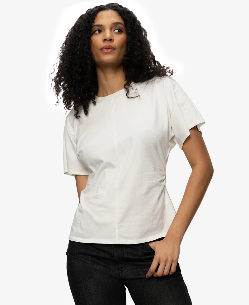 Sanctuary Women's Cotton Shirred-Waist Dolman T-Shirt