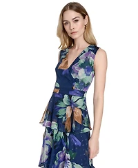 Eliza J Women's Printed V-Neck Sleeveless Gown