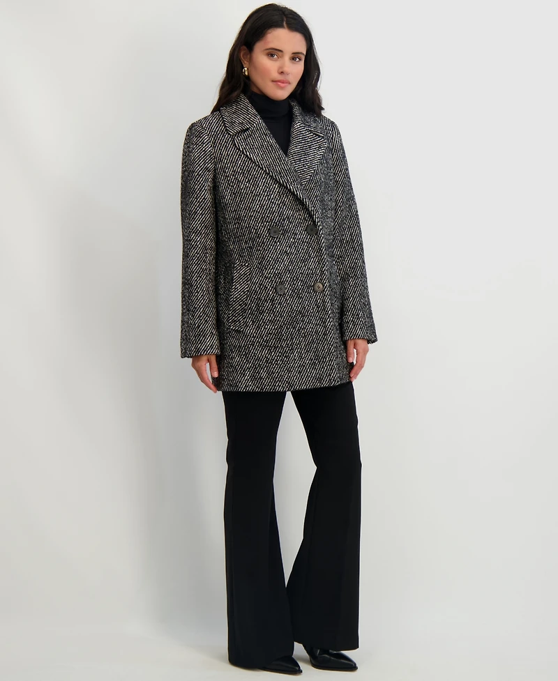 Tahari Women's Notched-Collar Button-Front Coat