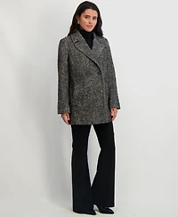 Tahari Women's Notched-Collar Button-Front Coat