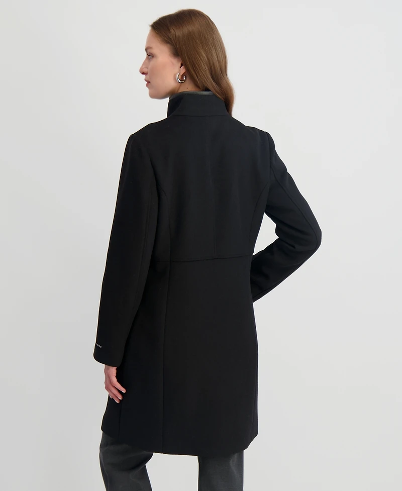 Tahari Women's Stand-Collar Button-Front Coat