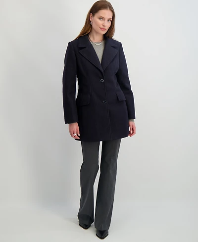 Tahari Women's Notched-Collar Single-Breasted Peacoat