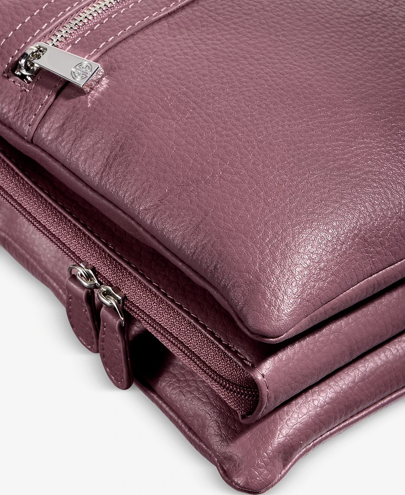 Giani Bernini Triple-Zip Pebble Leather Dasher Crossbody, Created for Macy's