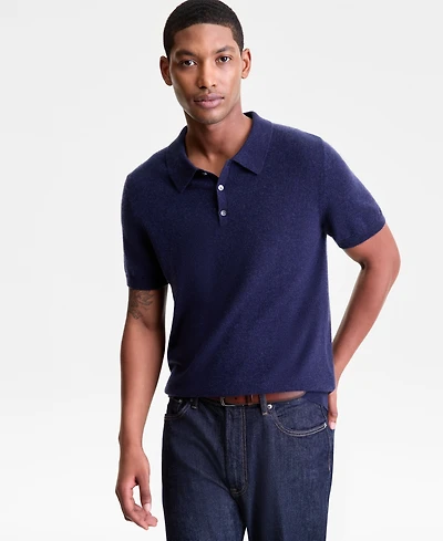 Club Room Men's Regular-Fit 100% Cashmere Sweater Polo Shirt, Macy's Exclusive