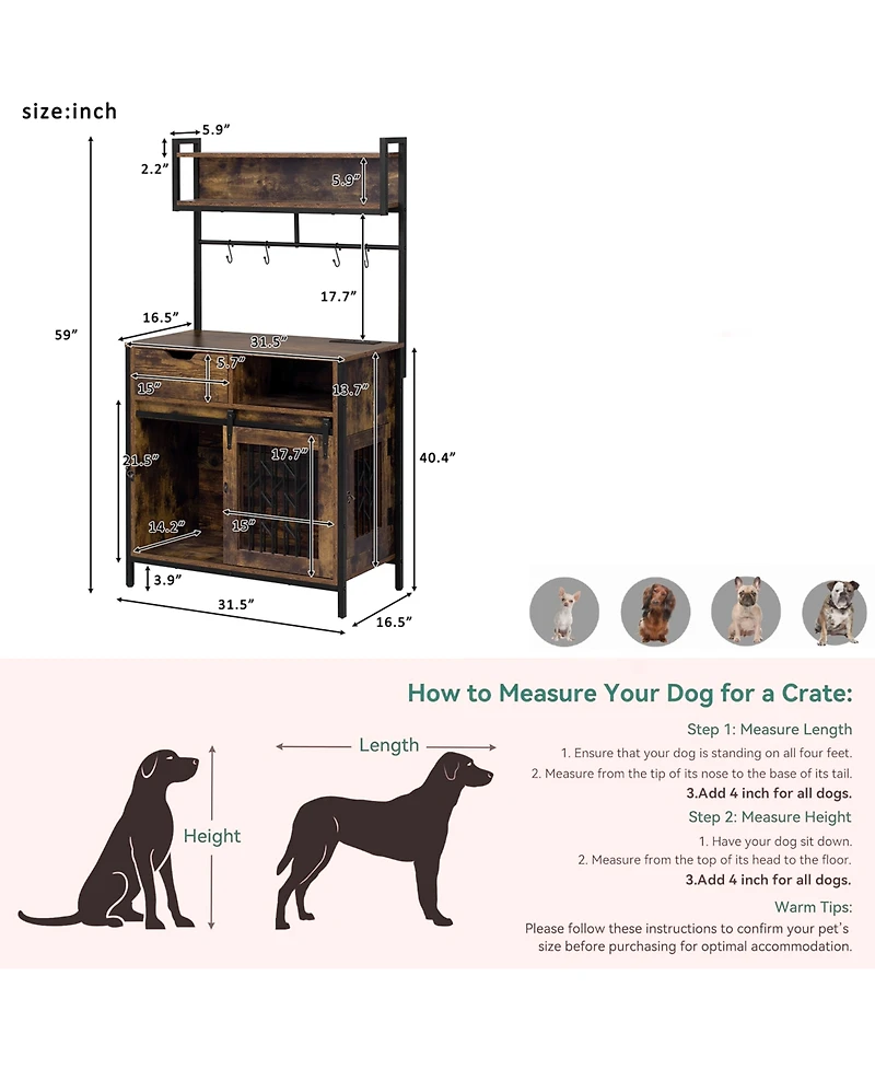 Streamdale Furniture Dog Crate Desk Hutch