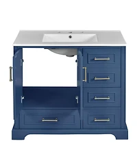 Streamdale Furniture 36" Bathroom Vanity with Ceramic Sink & Soft Close Doors/Drawers