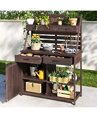 Streamdale Furniture Fir Wood Potting Bench with Storage