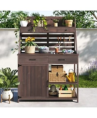 Streamdale Furniture Fir Wood Potting Bench with Storage