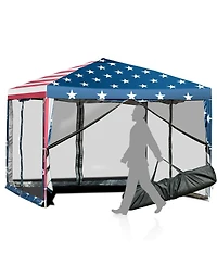Gymax 10' x 10' Outdoor Pop-up Canopy Tent w/ Mesh Sidewalls Carrying Bag