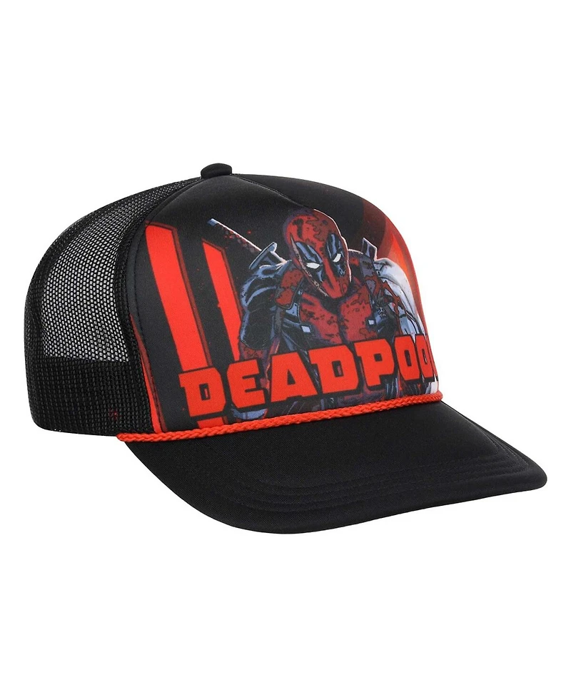 Lids Men's Black Deadpool Big Front Foam Trucker Adjustable Hat
