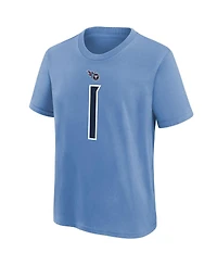 Nike Big Boys and Girls Cam Ward Navy Tennessee Titans 2025 Nfl Draft First Round Pick Name Number T-Shirt