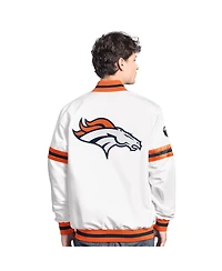 Starter Men's White Denver Broncos Scout Full-Snap Varsity Jacket