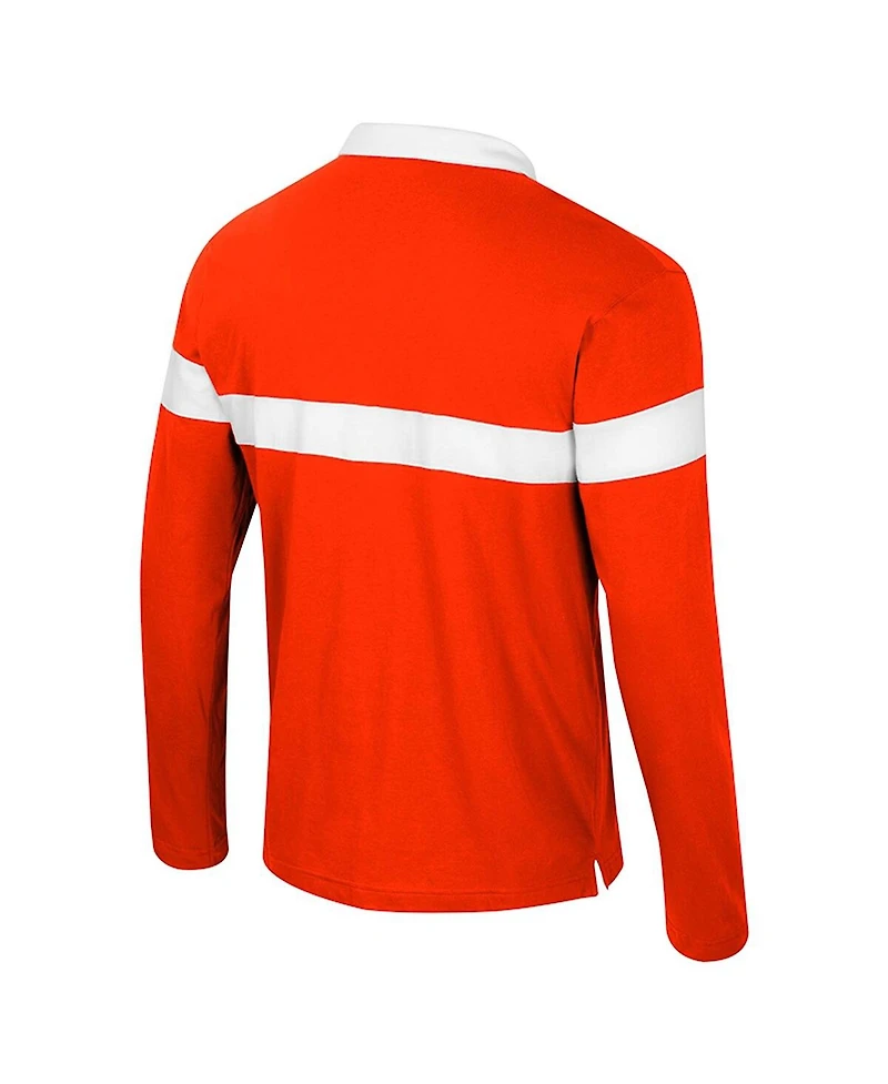 Colosseum Men's Orange Clemson Tigers Too Cool for School Long Sleeve Polo Shirt